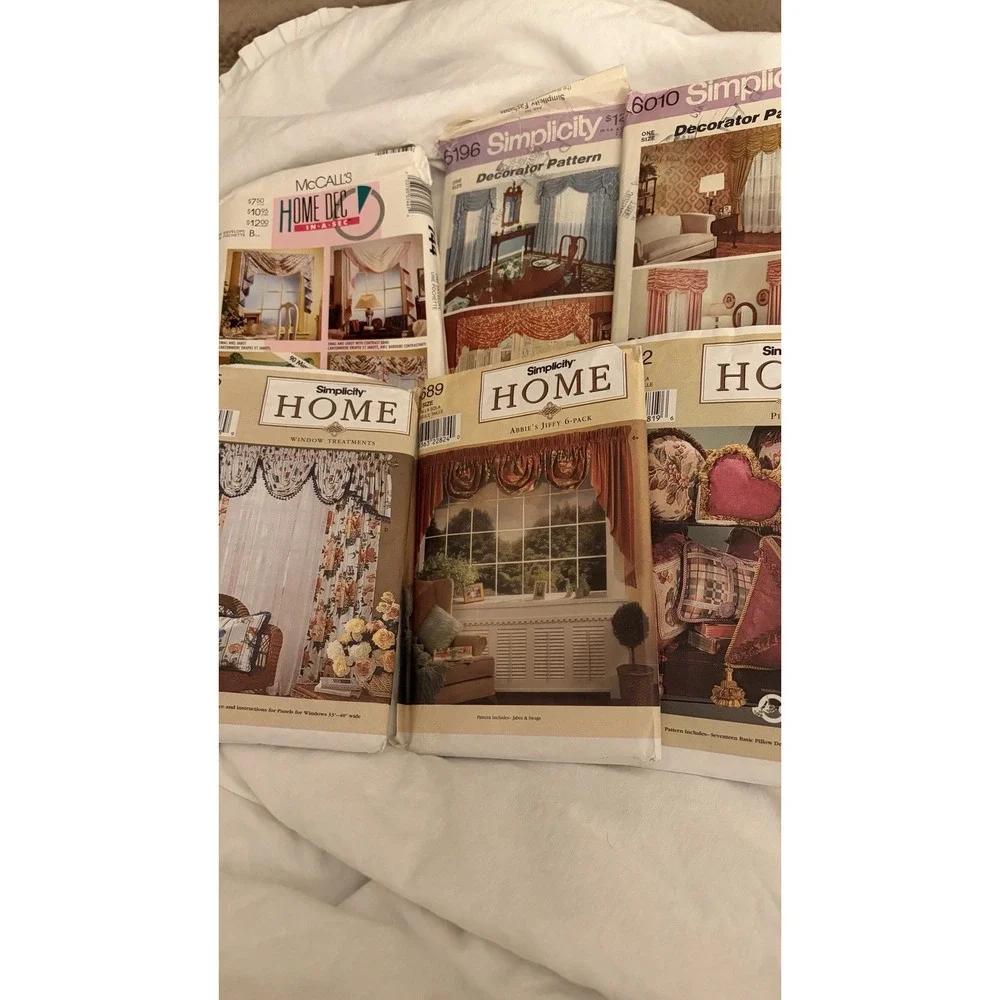 LOT of 5 Vintage Simplicity Sewing Patterns 80s & 90's Home Decorating & Crafts